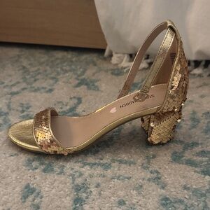 Steve Madden Gold Sequin Block Heels